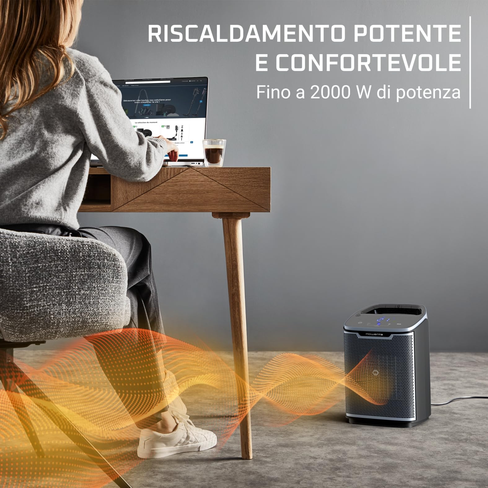 Rowenta Instant Comfort +, Termoventilatore, Potente Riscaldamento in Ceramica, Efficienza Energetica, Silenzioso, SO9360