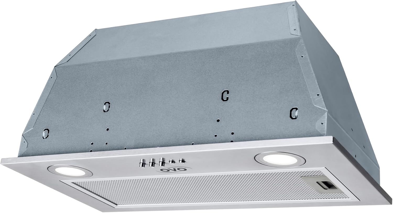 OVO 20 inch Built-In Range Hood Vent with 3-Speed Exhaust Fan, 280 CFM, Push Button Vent Hood, Stainless Steel Kichen Hood
