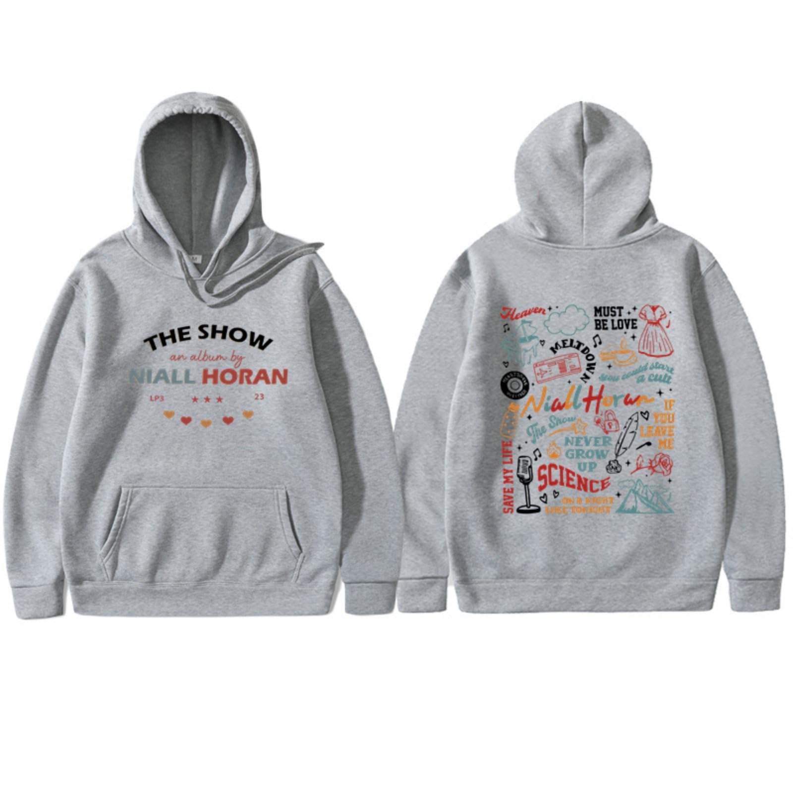 Cutte Unisex Light Gray Niall Horan The Show Hoodie - Graphic Pullover, Y2k Harajuku Street Style Sweatshirt (,Xs)