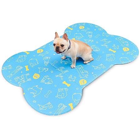 Amazon Oft 洗える ペット ソフトマット L ブルー 介護 犬猫用 多用途 ペット 介護マット 骨型 介護用 ペットシート 犬 デザイン ズレない 滑り止め マット 防水 柔らかい 気持ちいい オールシーズン使用可能 やさしい 素材 子供用プレイマットにも使用している素材