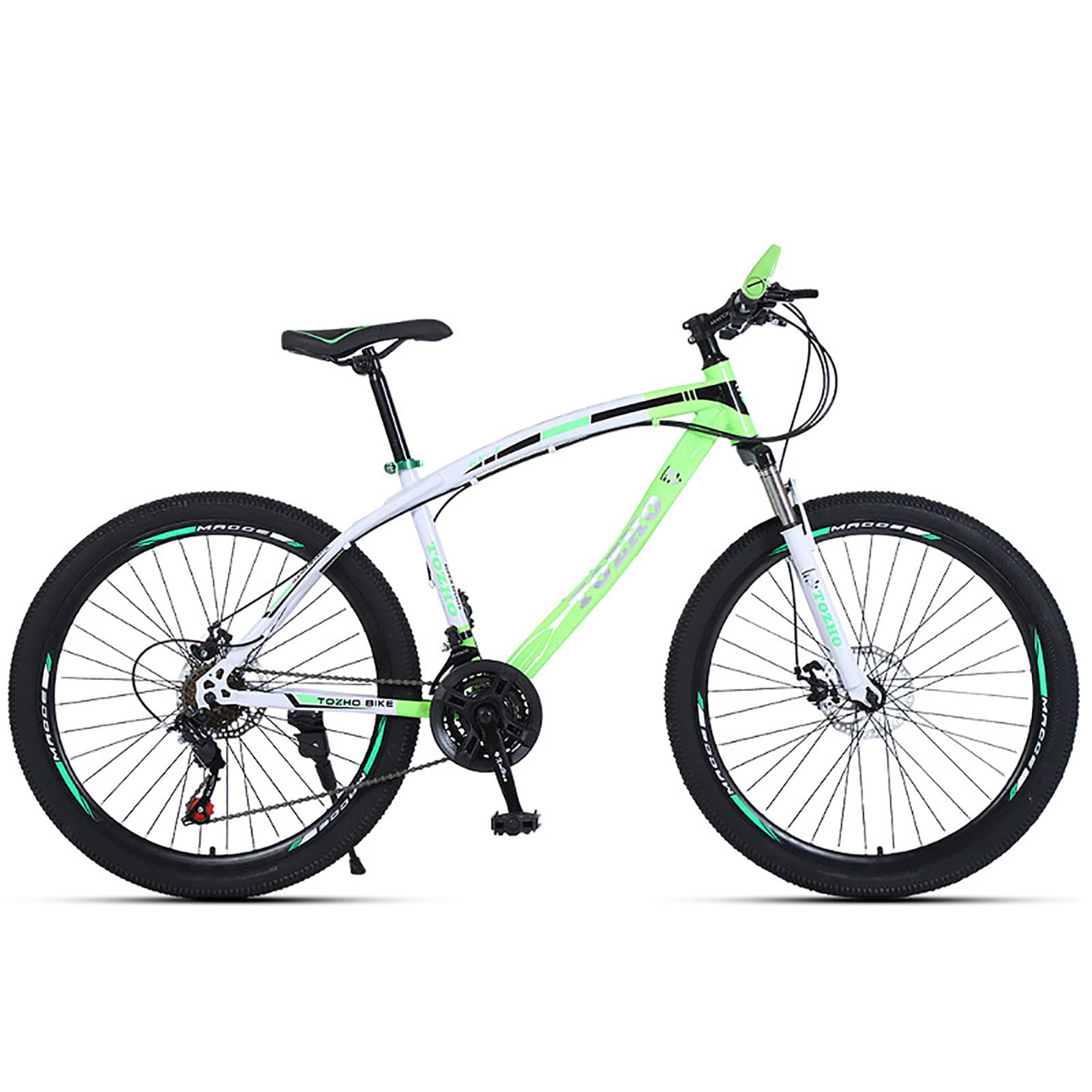 26-Zoll-Rad-Mountainbike, 21-30-Gang-Mountainbike für Herren, MTB-Fahrrad mit Doppelscheibenbremse für Frauen,Grün,21 speed