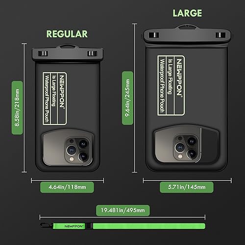 Miniatura 5 de newppon Bolsa flotante impermeable para teléfono paquete de 4 protectores grandes flotantes transparentes con cordón - Bolsa seca flotante universal