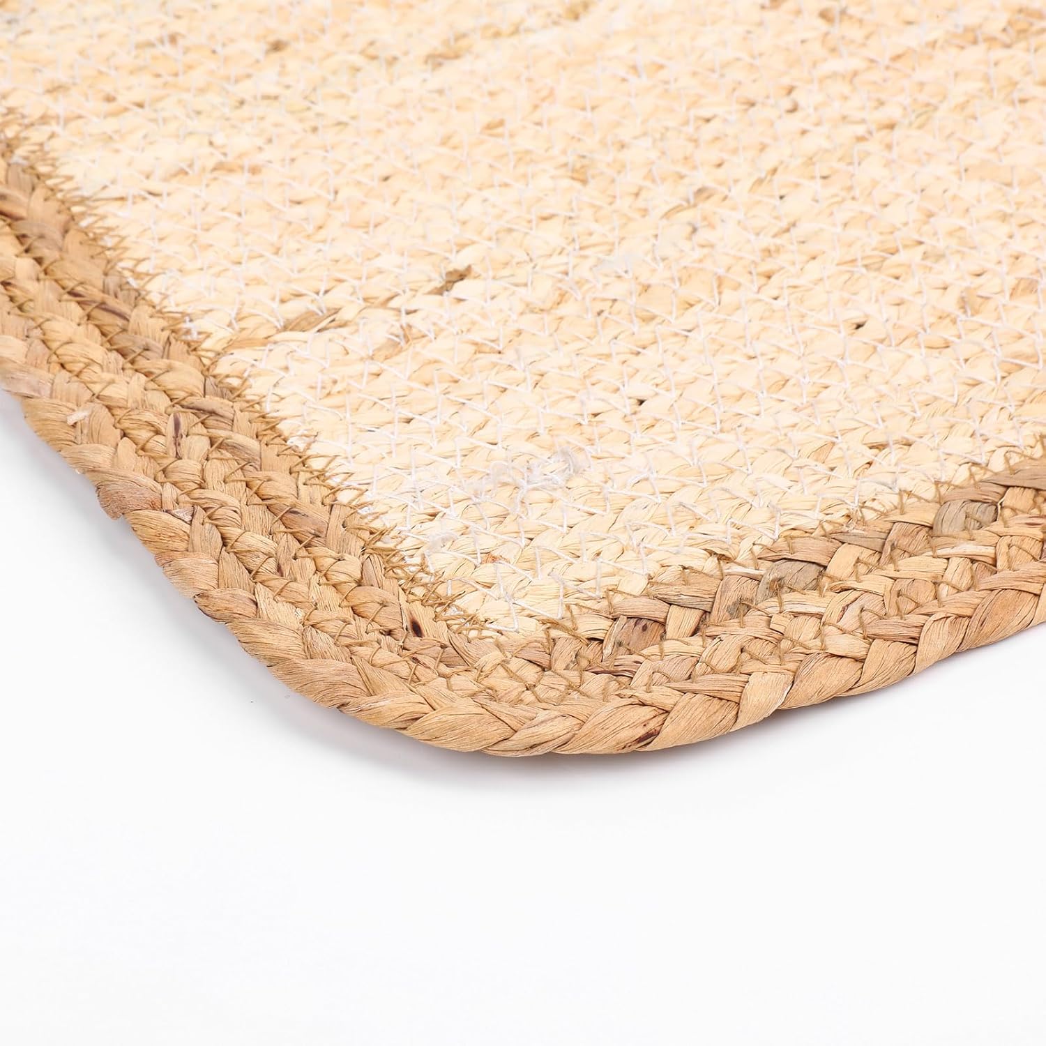 Woven Placemats Set of 6 17" x 12" Rectangular Rattan Placemats Table Mats Natural Water Hyacinth and Corn Husk Handmade Farmhouse Boho Spring Plate Chargers for Dining Table Home Wedding