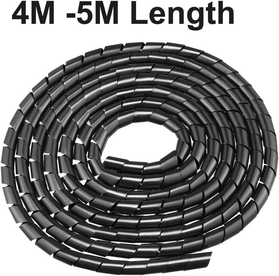 uxcell Spiral Cable Wrap Wire Cord Wraps 5/8-inch x 13ft Black PE Polyethylene Flexible Tubing for Computer Wire image 4