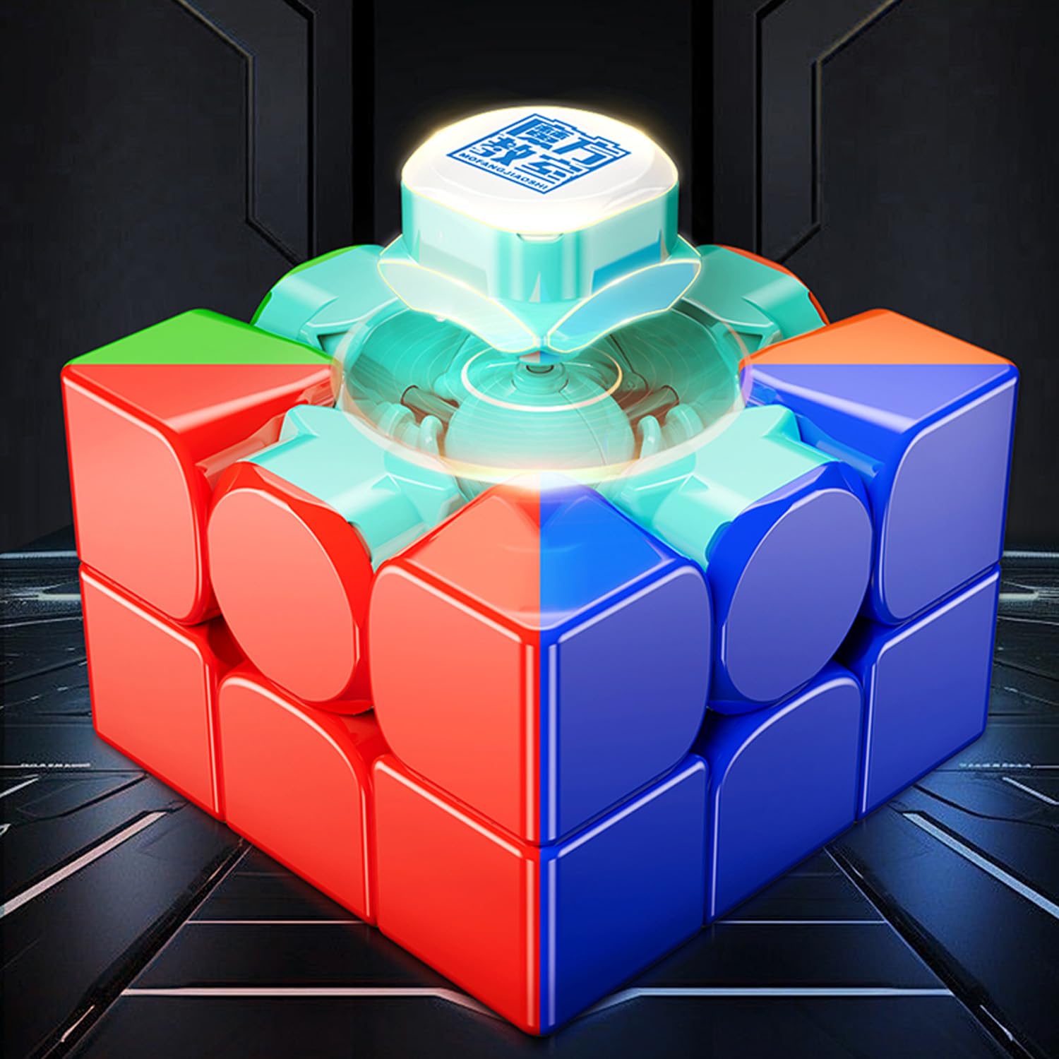 Moyu RS3M V5 Dual Adjustment 3x3 Speed Cubo Magico Senza Adesivo Silky e Fluente Competitivo per gli Amanti del Cubo (Magnetic Dual Adjustment Version with Robot Box)