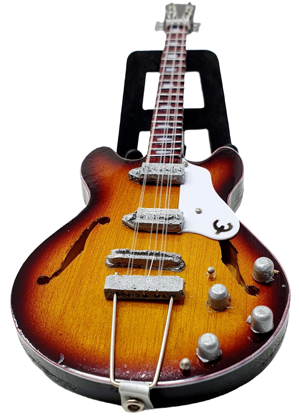 Rockstar BMG0014 Guitare électrique miniature Epi Casino en bois faite et peinte à la main Cadeau pour musiciens et collectionneurs Taille 15,5 cm