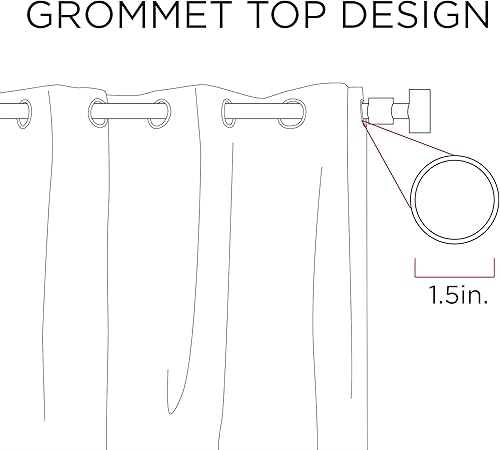 Miniatura 7 de Comfort Spaces Vivian - Par de cortinas opacas para ventana, diseño geométrico metálico, cortina de bloqueo de luz con aislamiento térmico para