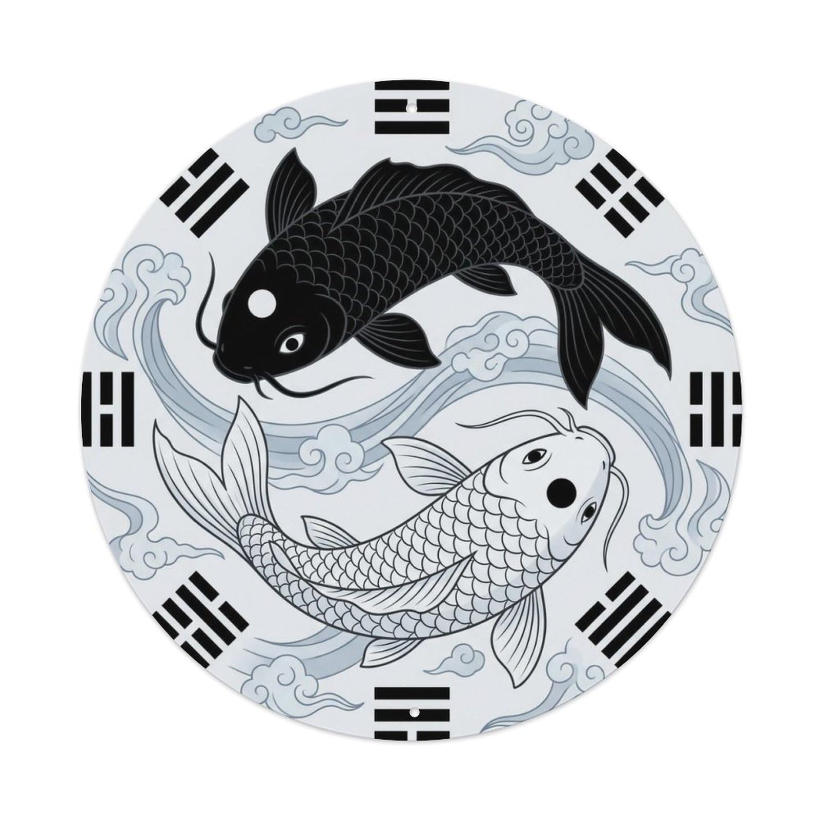 Tai Chi Koi Fish Eternal Cycle Infinity Continuous Journey Metal Tin Sign