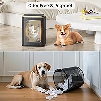 Vista 3 de Cubo de basura pequeño para baño de 8L/2.1 galones con tapa, cubo de basura rectangular con tapa abatible, cubo de basura de acero inoxidable