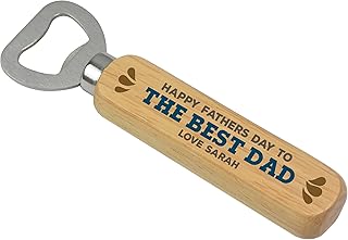 PERSONALISED Fathers Day Gifts From Daughter Son - Wooden Beer Bottle Opener Fathers Day Gifts from Kids - Gifts for Grandad on Fathers Day - ANY NAME