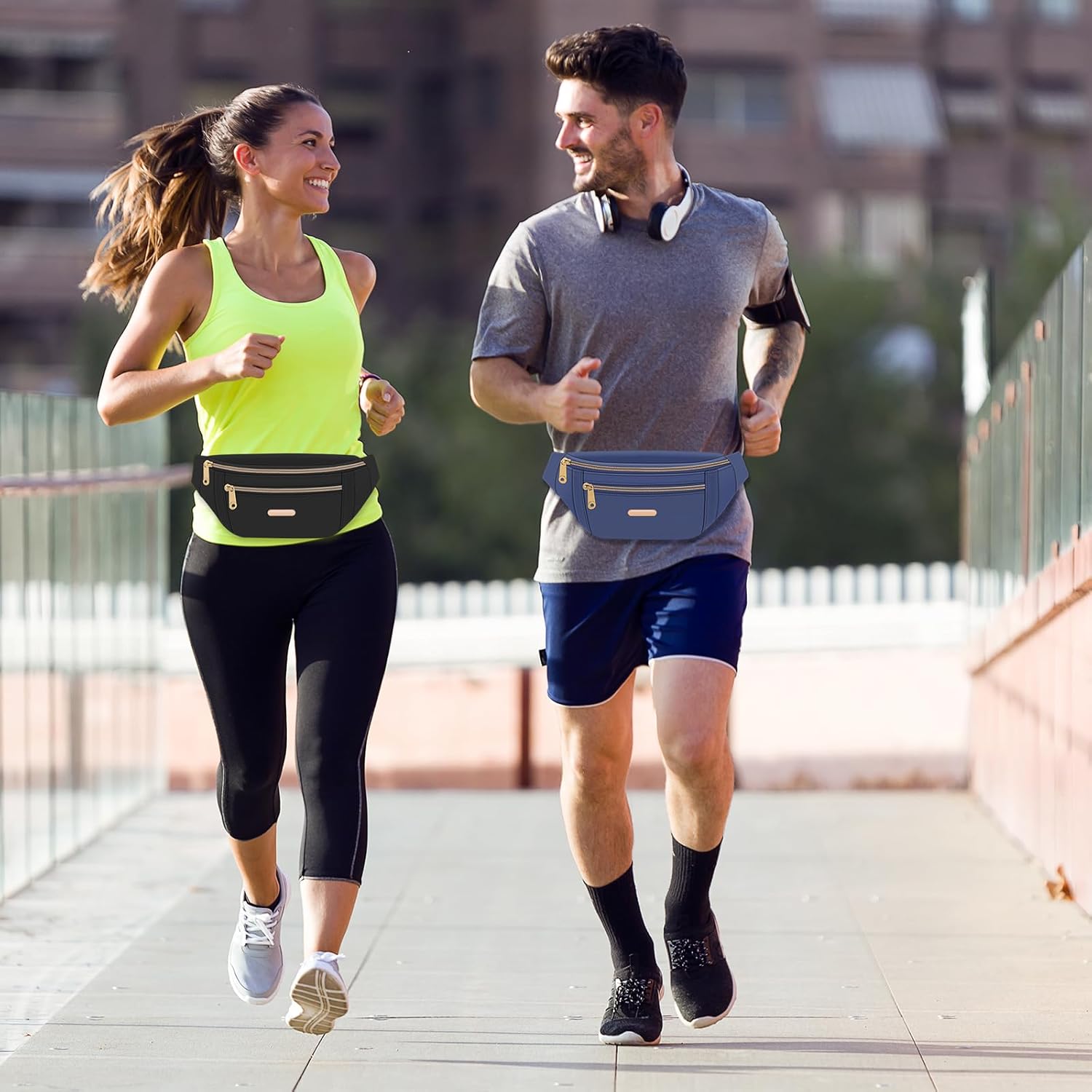 6 Pcs Fanny Pack Waist Pack Crossbody Waist Bag with Adjustable Strap for Women Men for Traveling Running Sports Workout - Image 5