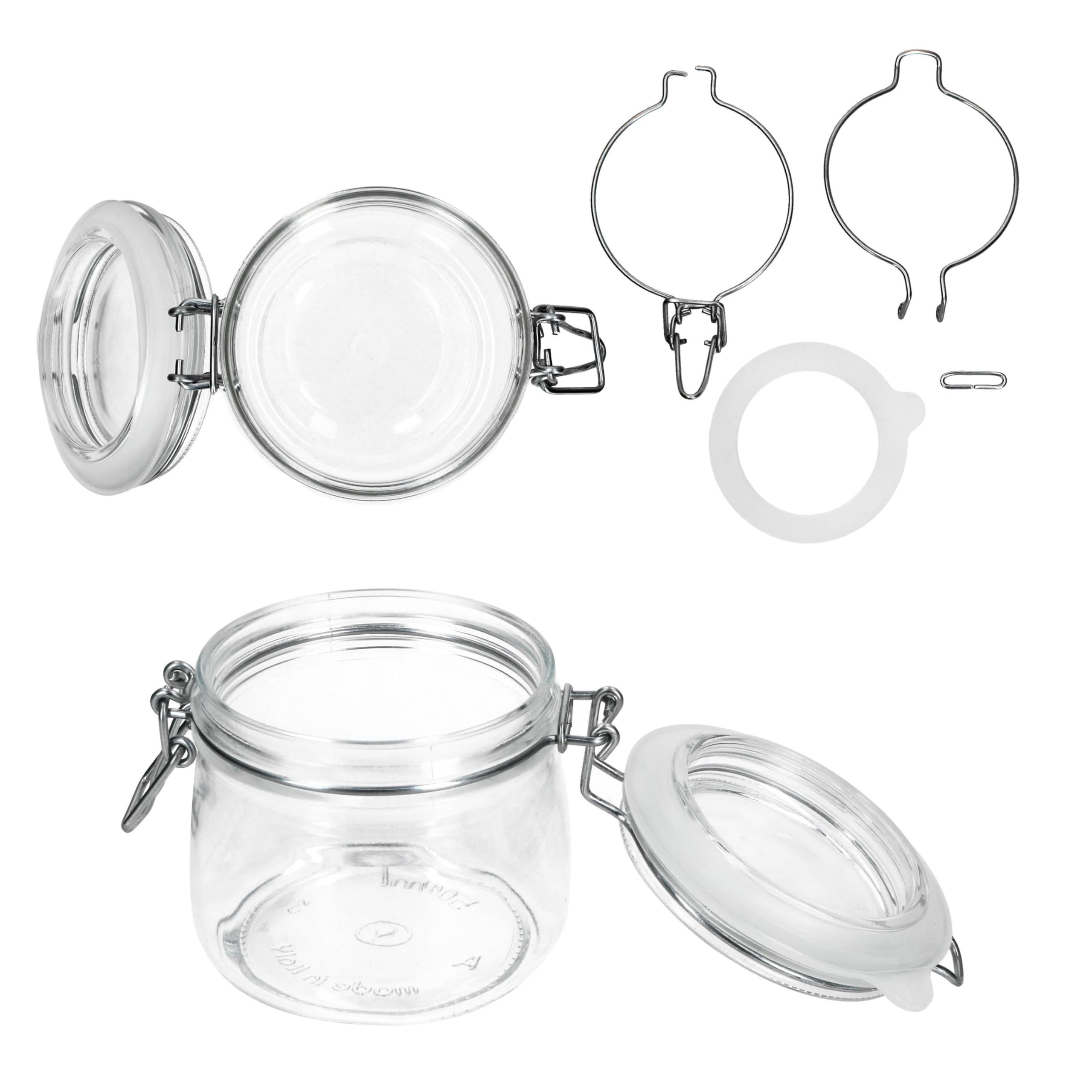 MamboCat - Set di 24 barattoli rotondi da 212 ml, coperchio nero fino a 66, con libro di ricette Gelierzauber, barattoli per marmellata, barattoli per conserve, barattoli per conserve, barattoli