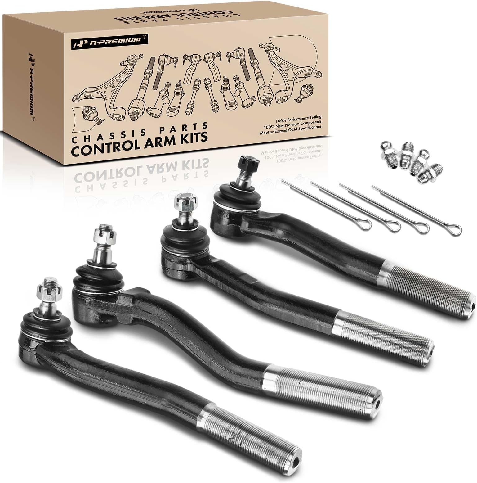 A-Premium 4PCS Lower & Upper Outer Steering Tie Rod End Compatible with Jeep Grand Cherokee 1999-2004 4.0L 4.7L Replace# ES3474 ES3473 ES3475 ES3472