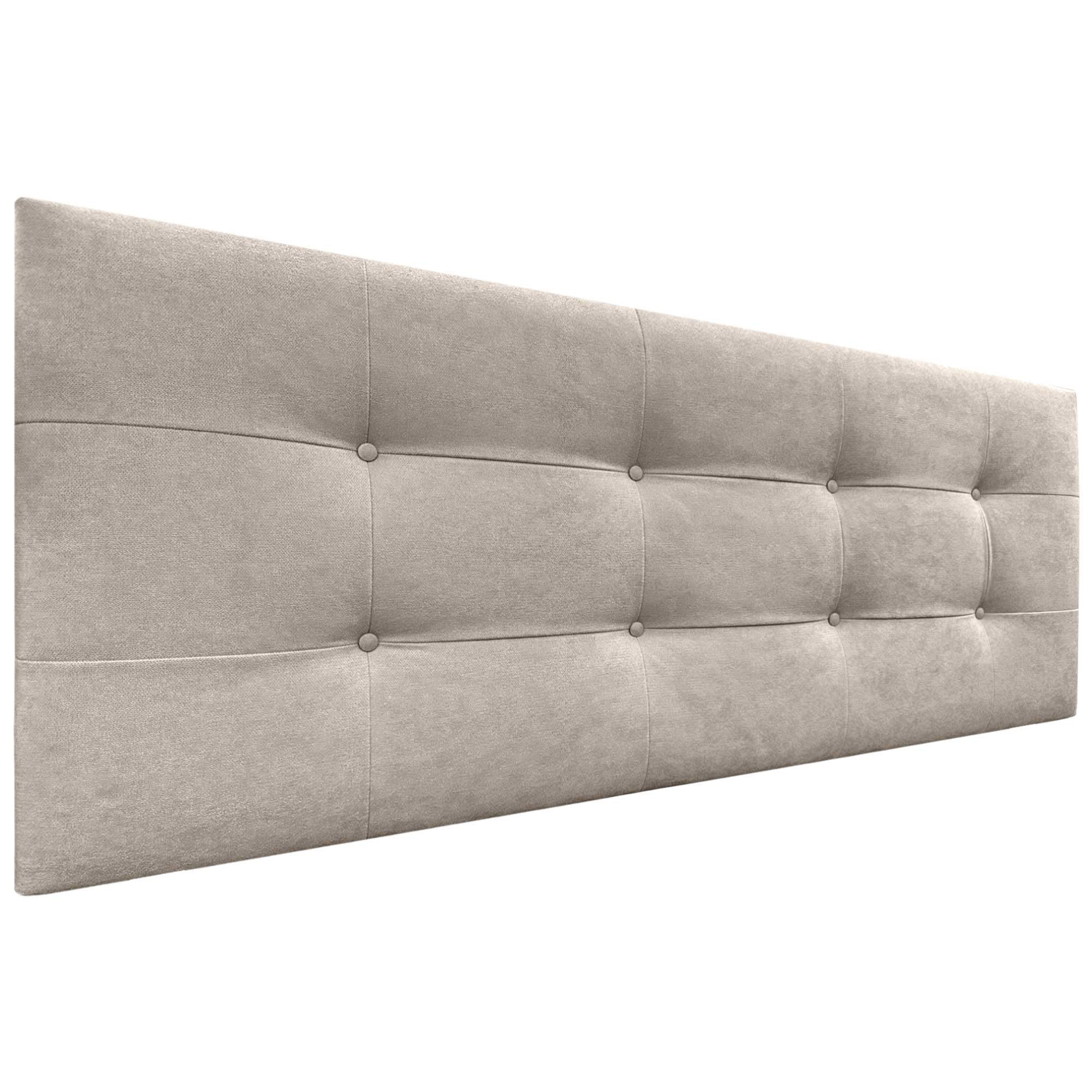 DHOME Cabecero, Cabezales de Cama Acolchado Capitoné 8cm de Grosor. Cabezal tapizado ACUALINE Tela y Polipiel. Cabeceros de Cama Matrimonio e Individual (Tela Beige, 135cm (Camas 120/135/140))