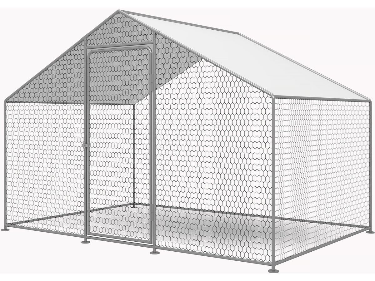 Enclos à Poules 6 m² Parc grillagé 2 x 3 x 2 M Acier galvanisé