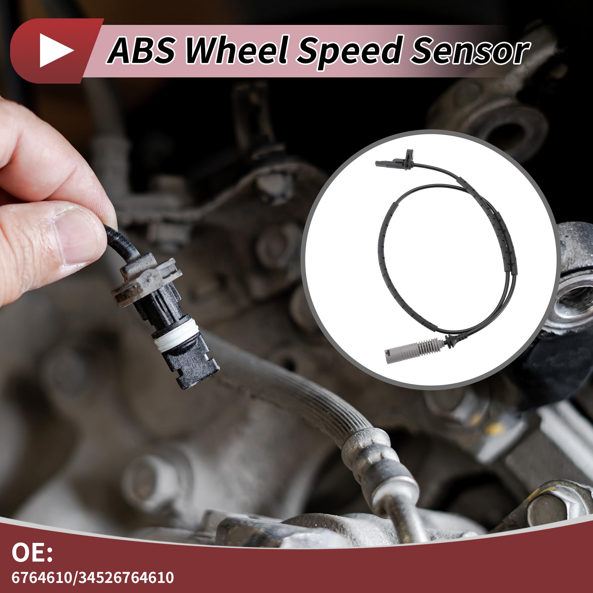 1 Pz Sensore di Velocità Ruota ABS in ABS per BMW Serie 1 Serie 3 2004-2013 Posteriore Sinistro Destro Sensore ABS Sistema di Frenata Anti-bloccaggio No.6764610/34526764610