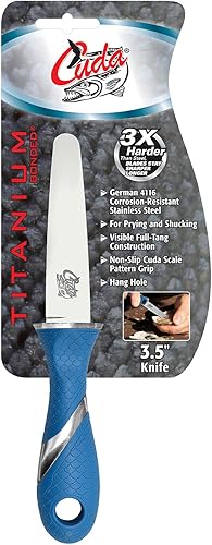 Miniatura 7 de Cuda 3 1/2" cuchillo de titanio unido Shucking, azul, (18182)