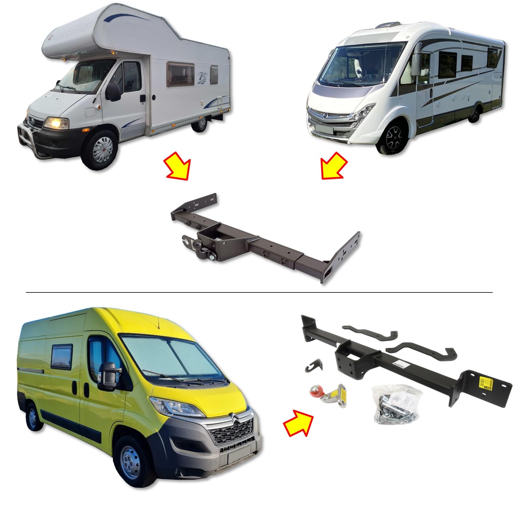 Attelage de remorque universel variable - pour campeur, camping-car, caravane, tombereau, un camione, voiture de livraison