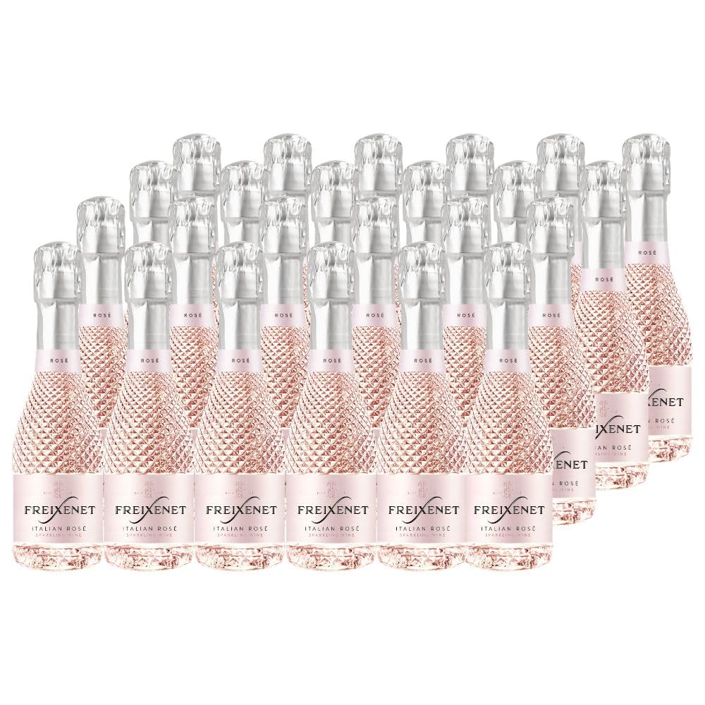 Freixenet Italian Rosé Extra Trocken (24 x 0,2 l) italienischer Spumante in einer eleganten Designerflasche im Kleinformat ideal für unterwegs, mit dem Geschmack süßer roter Früchte