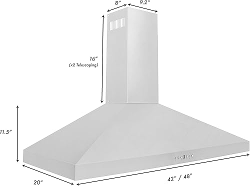 Miniatura 9 de ZLINE - Campana extractora convertible de 48 pulgadas para montaje en pared en acero inoxidable (KL3-48)