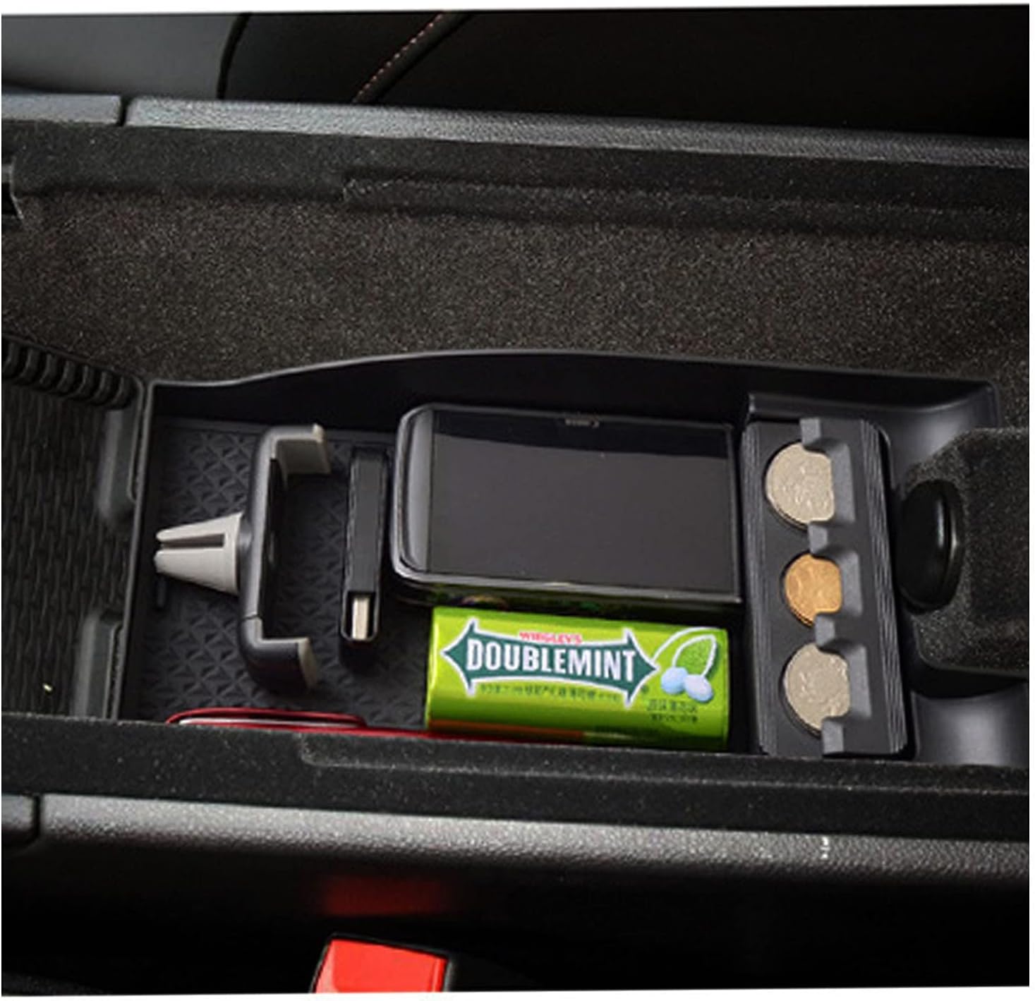 SXCY Center Console Organizer Tray Compatible with 2019 2020 2021 Cadillac XT4 Interior Accessories Armrest Console Insert Box ABS Secondary Storage with Anti-Dust Mats