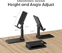 Vista 6 de TALK WORKS - Soporte de escritorio ajustable para teléfono celular compatible con iPhone 15/15 Pro/15 Pro Max, 14/14 Plus/14 Pro/14 Pro Max, 13/13