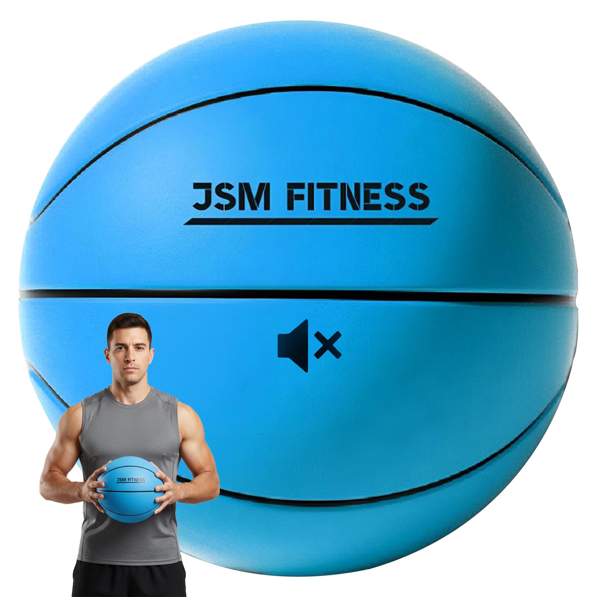 JSM FITNESS Silent Basketball Size 3 – 18cm Foam Indoor Basketball with Quiet Bounce – Airless Ball for Dribbling, Kids & Adults – Soft Training Ball for Apartments, Indoor, Practice