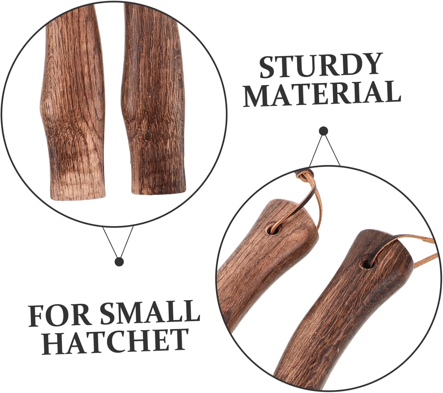 Yardwe 2Pcs Wooden Hatchet Handle Replacement Ergonomic Non Slip Grip for Axes Durable Construction for Outdoor DIY Tool Repair and Camp Use