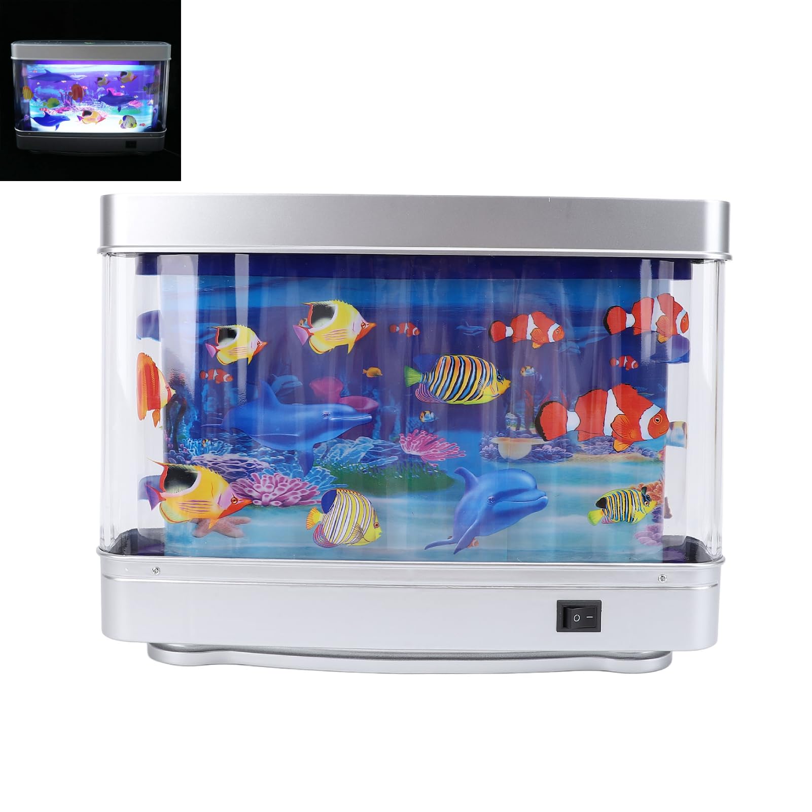 USB Powered Artificial Aquarium, Moving Fish Fish Tank, LED Backlit Mini Fish Tank, Perfect for Bedroom and Office Decor