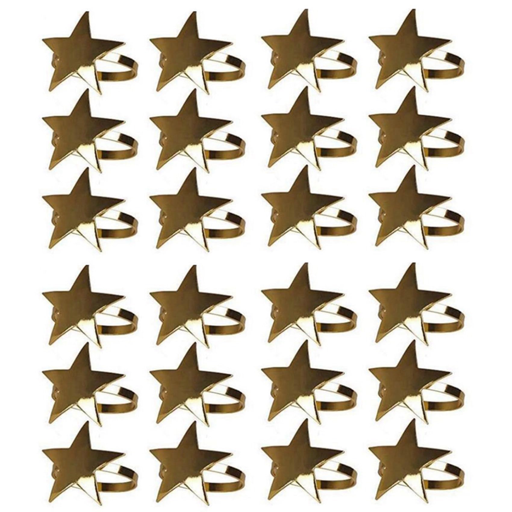 Vjsujehgy 24 Pcs Five-Pointed Star Napkin Ring,Christmas Napkin Ring Suitable for Holiday Parties,Dinners,Wedding Receptions,Etc