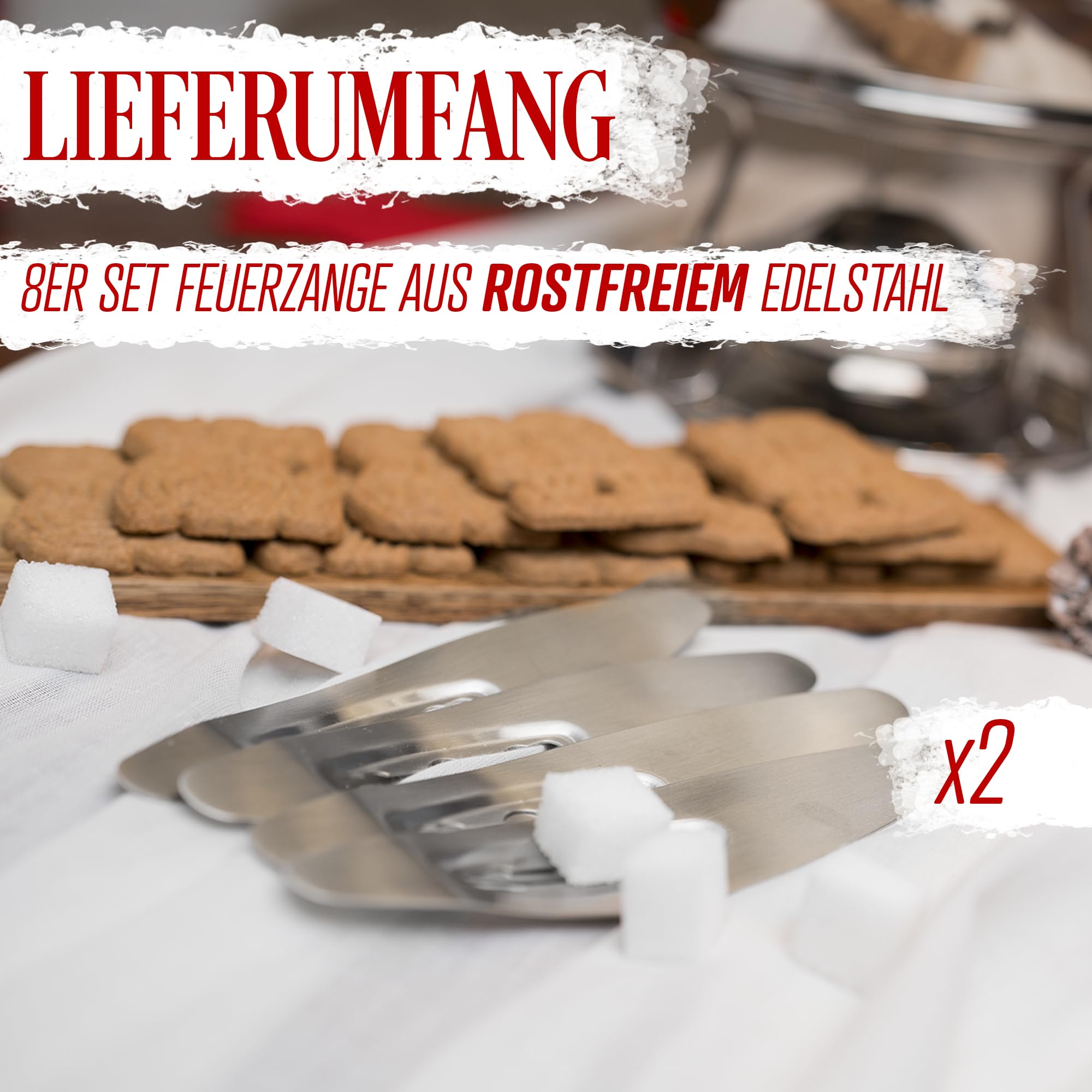 Pinze Per Zucchero In Acciaio Inox - Set Da 2 Per Il Classico Feuerzangenbowle - Foto 12