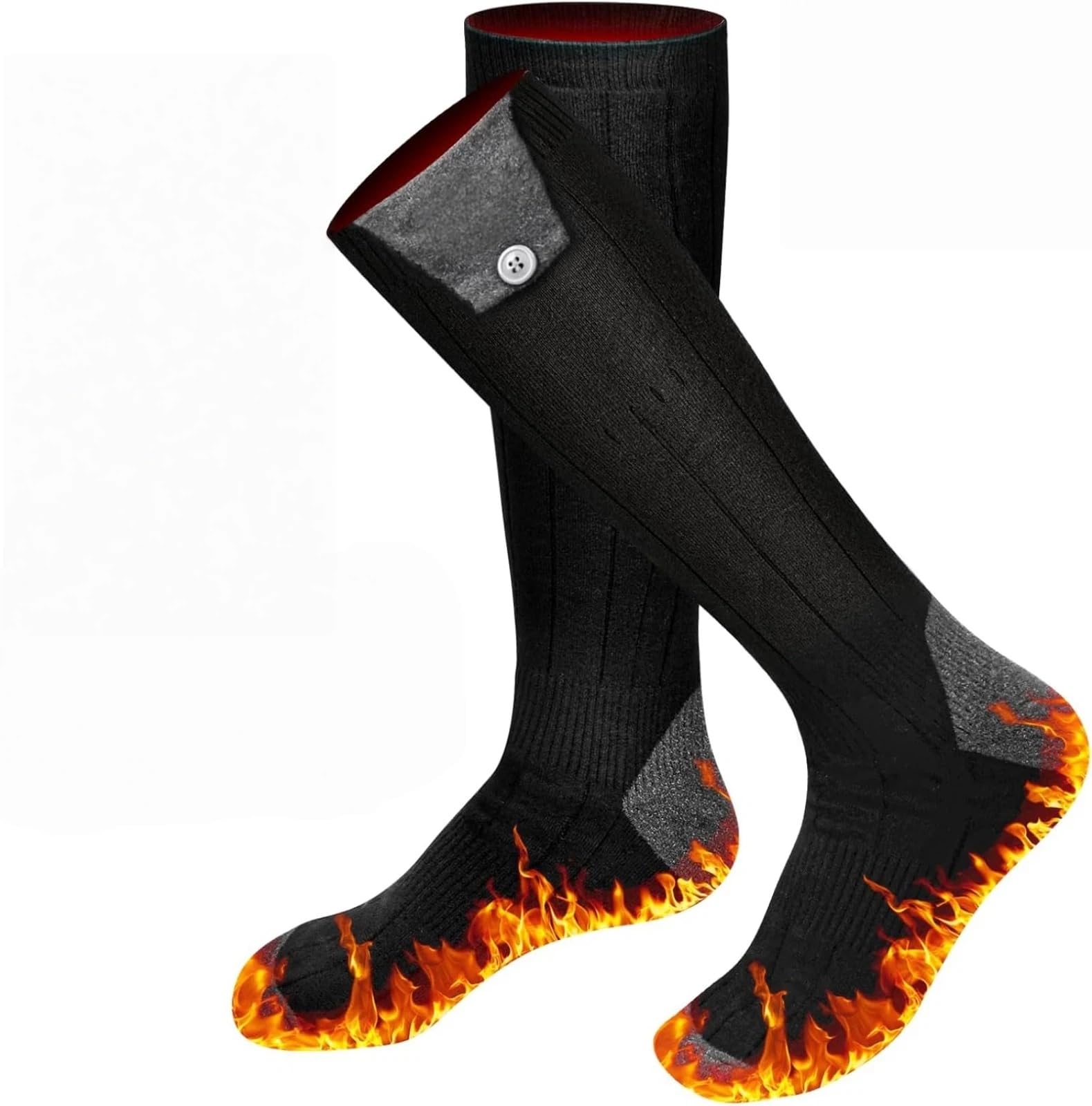 Calcetines térmicos con modos de control de temperatura, recargables, lavables de doble capa, calcetines térmicos para hombres y mujeres, deportes al aire libre de invierno