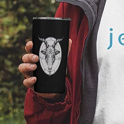 Miniatura 8 de Baphomet Satanic Goat Head Insulated Tumbler with Lid and Straw Stainless Steel Travel Mug Water Bottle for Coffee Tea
