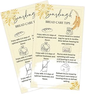 100 Pack Sourdough Bread Care Instruction Cards 2x3.5 Inch StorageTips Cards Bakery Starter Client Packaging Cards Dessert Cake Baking Supplies