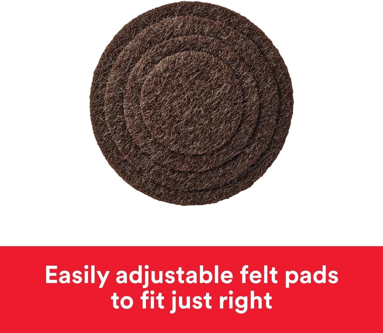 Scotch Custom Fit Felt Pads, Customize Pad Size from 0.75" to 1.5" in, 30 Round Pad Brown, Protection for Hardwood, Vinyl, and Laminate Flooring, Easy-to-apply, Self-Stick design (SP885-NA)
