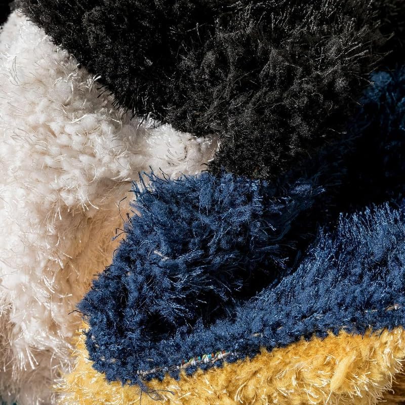 Image of TRANQUIL Polyester Fluffy Fur Rug Shaggy Modern Carpet for Living Room, Bedroom, Guest Room, Kids Room (6x9 Feet, Multi 03)
