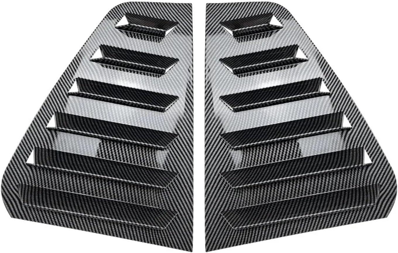 Rear window shutter cover， A Pair Rear Window Louver Shutter Compatible For VW Golf 6 MK6 2008-2012 Side Air Vents Shutter Cover Trim Exterior Accessories(Carbon grain)