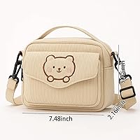 Vista 7 de Bolsos cruzados para mujer, bolso de pana para hombro, bolso lindo para viajes, compras y uso diario