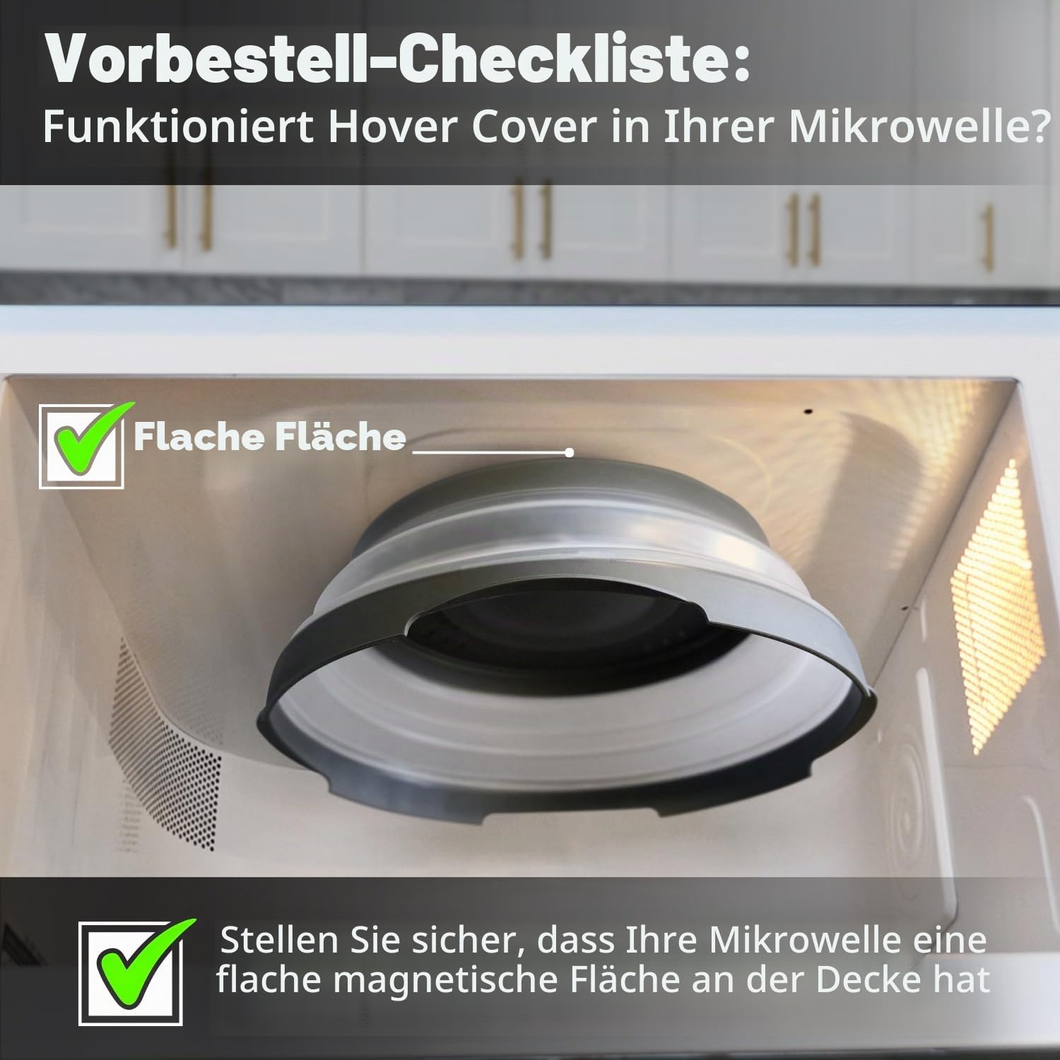Magnetische Mikrowellen-Spritzschutzabdeckung mit stärkstem Magnetgriff, faltbar, 30,5 cm, BPA-freier Lebensmitteldeckel, belüfteter Teller-Schutz, spülmaschinenfest, platzsparende magnetische