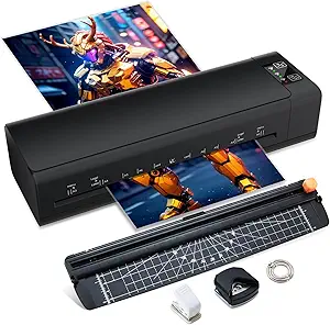 A3 Laminator Machine,13 Inch 9-in-1 Laminating Machine with Laminating Sheets,Thermal Laminator Hot & Cold with Fast Warm Technology for Home,Office or School Supplies,Black