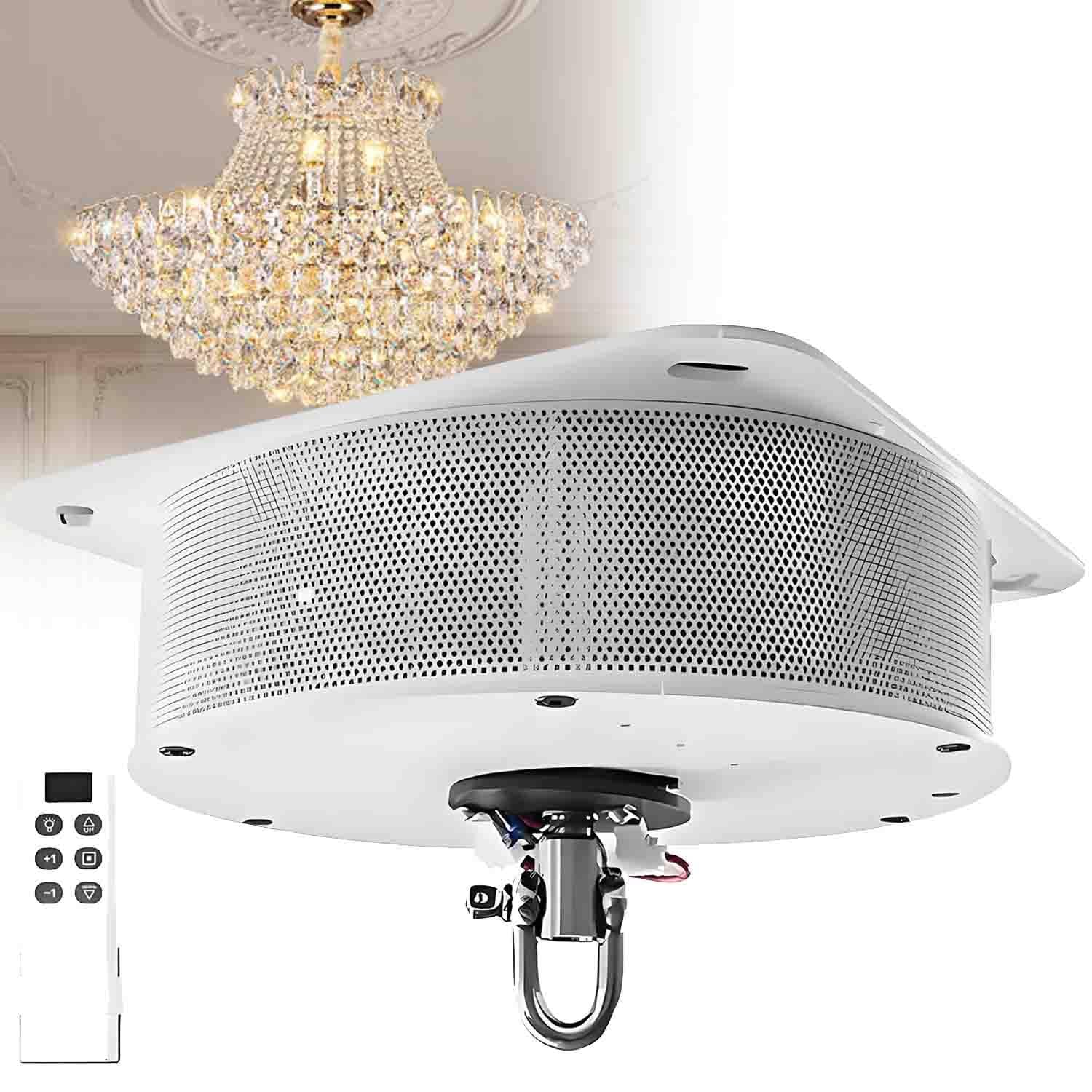 GLBMXDD Chandelier Lift Kit - Chandelier Hoist Lifter System for Large Lamps, 40/70/130/180KG Load Capacity, for Villas, Shopping Malls Lamp Cleaning Maintenance, Remote Control 180kg(396lbs)