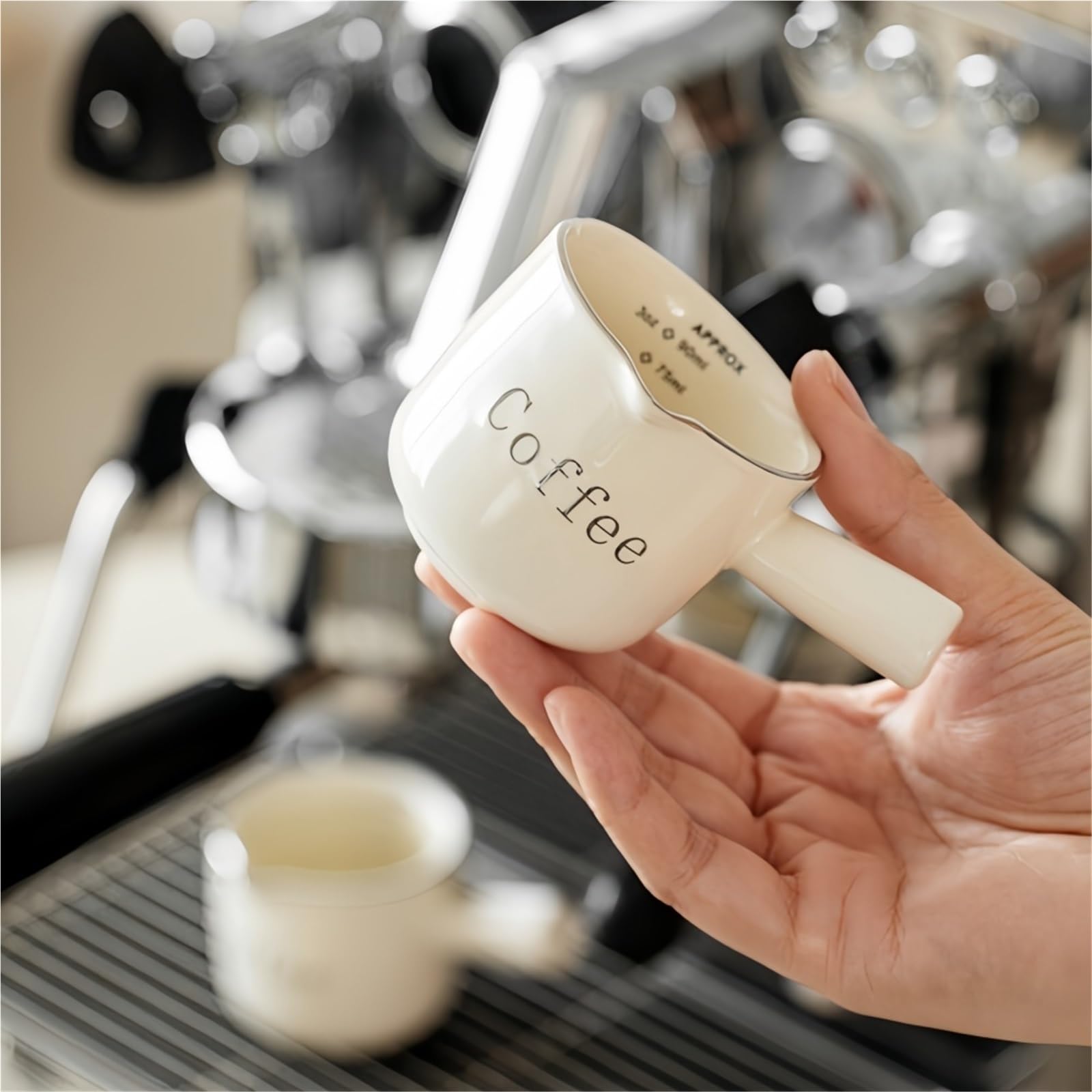 Taza de extracción cerámica con mango, taza café, leche, onzas gruesas, accesorios for el hogar, 2 uds Para Espumar