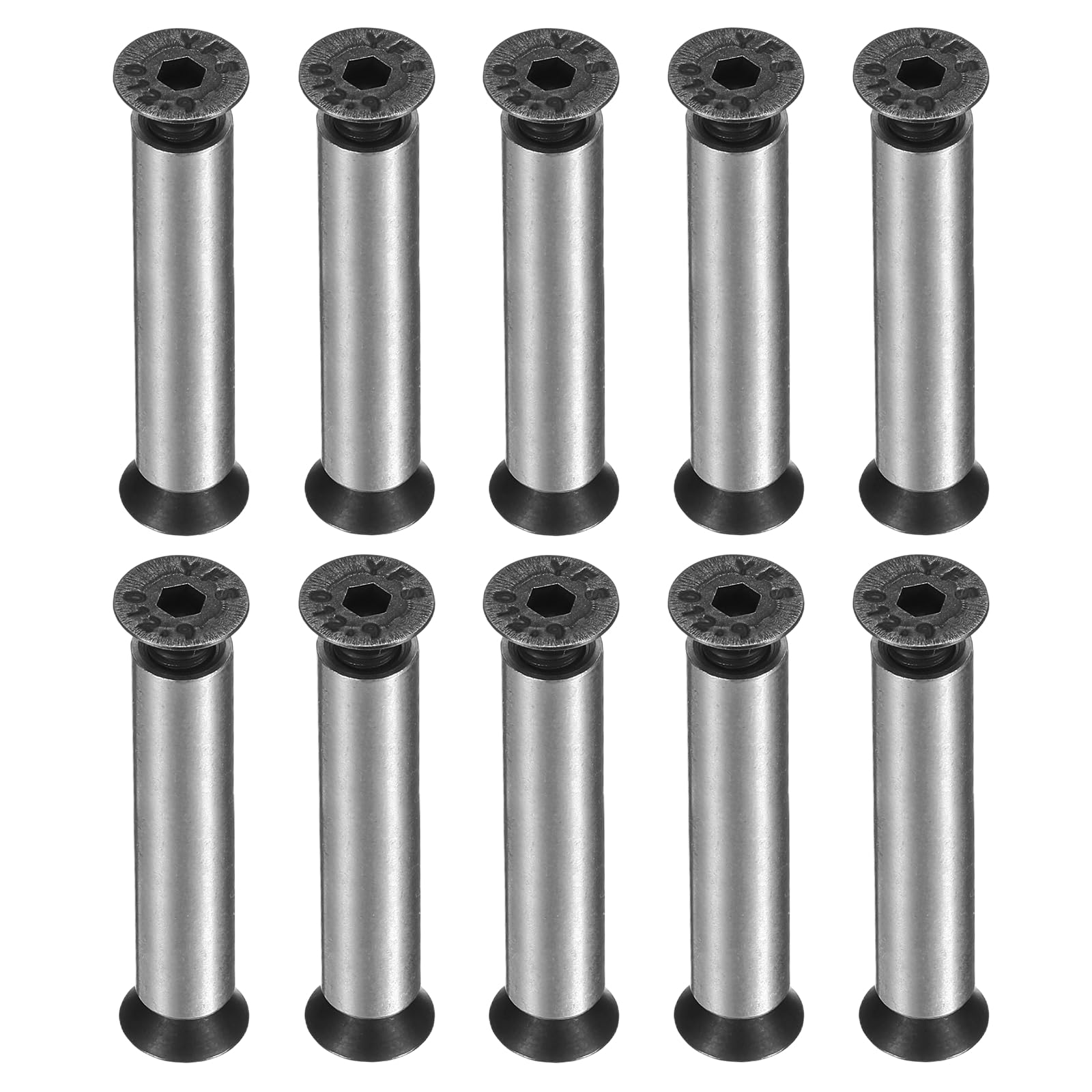 sourcing map 10pcs Knife Handle Screws 6x35mm Hex Sink Head Metal Pocket Knife Pivot Pin