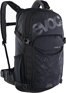 EVOC STAGE 18, Backpack (verstellbare Schultergurte durch BRACE LINK, AIR FLOW CONTACT SYSTEM, inkl. Trinkblasenfach, Werkzeugfach und Komprimierungsgurte, One Size)