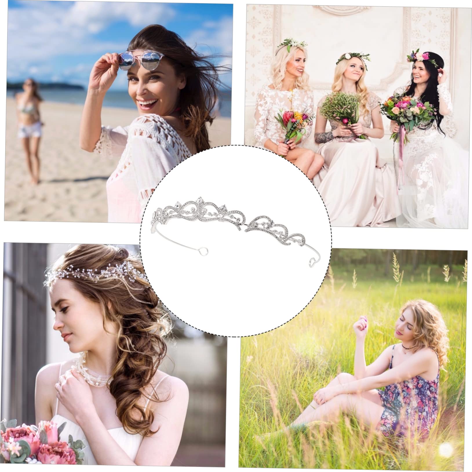Didiseaon 5 Piezas tocados de novia tiaras de novia tiaras novia de quinceañera tiara de princesa de cristal accesorios pelo niña tiara para la boda de la novia nupcial chica