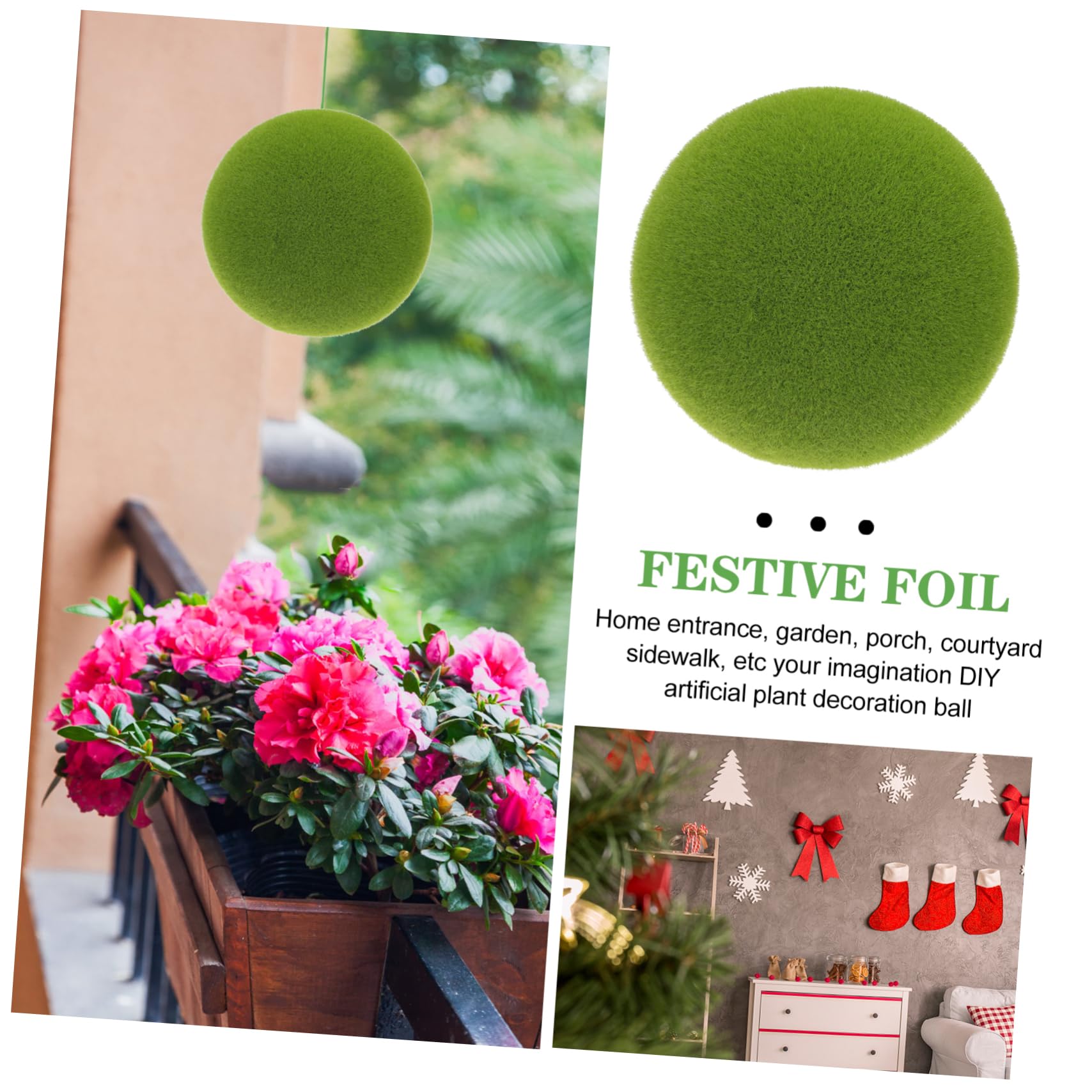 ABOOFAN 3St Simulierter Moosball Kunstmooskugeln als Vasenfüller Blumenmoos kunstpflanze kunstplflanze Ornament DIY blumenkunst versorgung Einkaufszentrum Layout Mooskugel Hochzeit