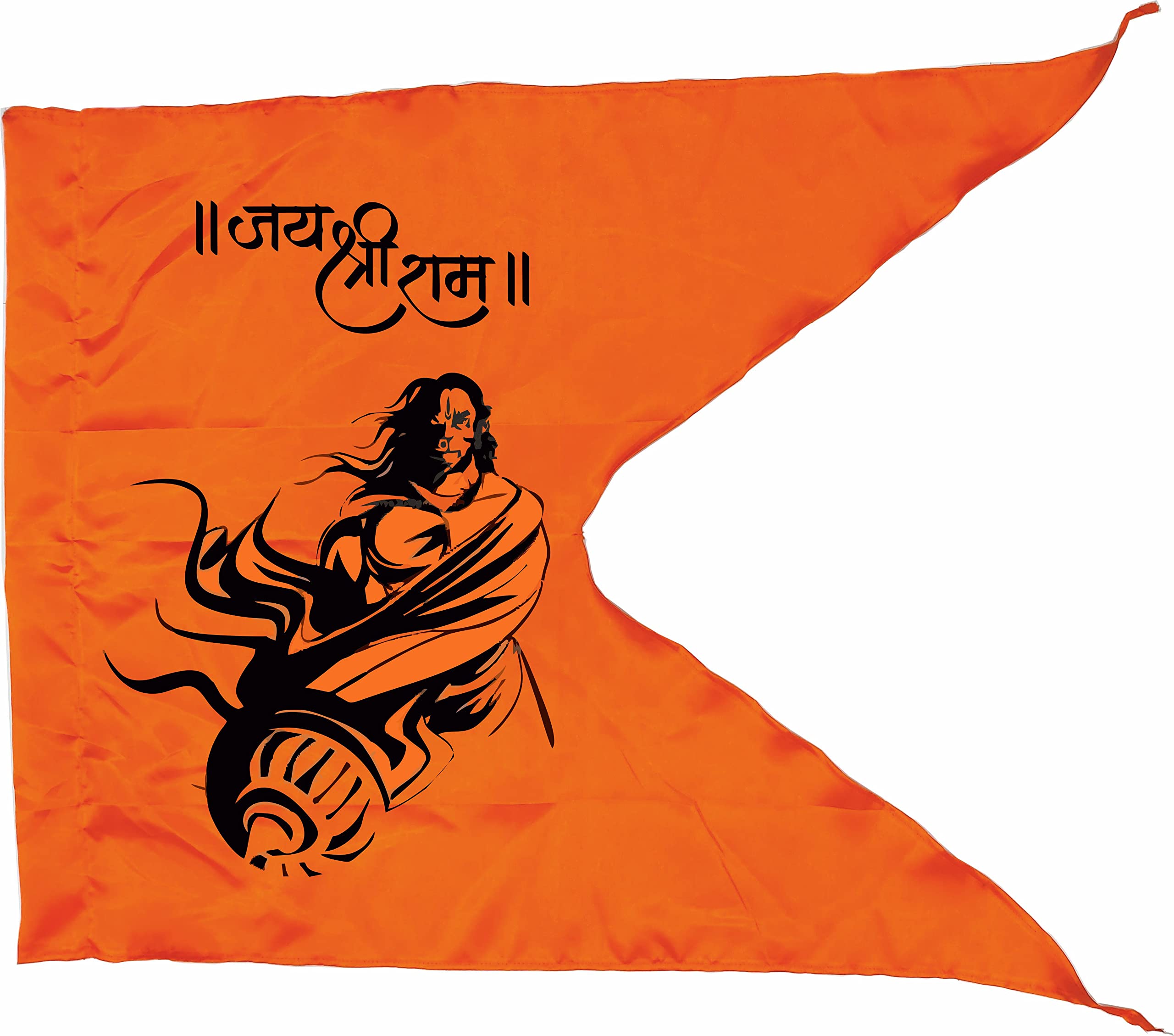 La Jarden Aggressive Bajrangbali / Hanumanji / Jai Shree Ram Printed Bhgwa Dhwaj / Pataka Religious Large Size one nos. 40x31inches, Spiritual Celebration purpose Orange color,Triangle Outdoor Flag (Silky, Shiny Satin Cloth) (B09ZRN7R1Z) Amazon Price History, Amazon Price Tracker