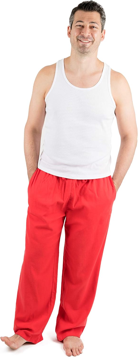 Leveret Mens Pajama Pants Cotton Flannel Sleep Pj Bottoms Variety of Colors (Size Small-6X-Large) Added Plus Sizes