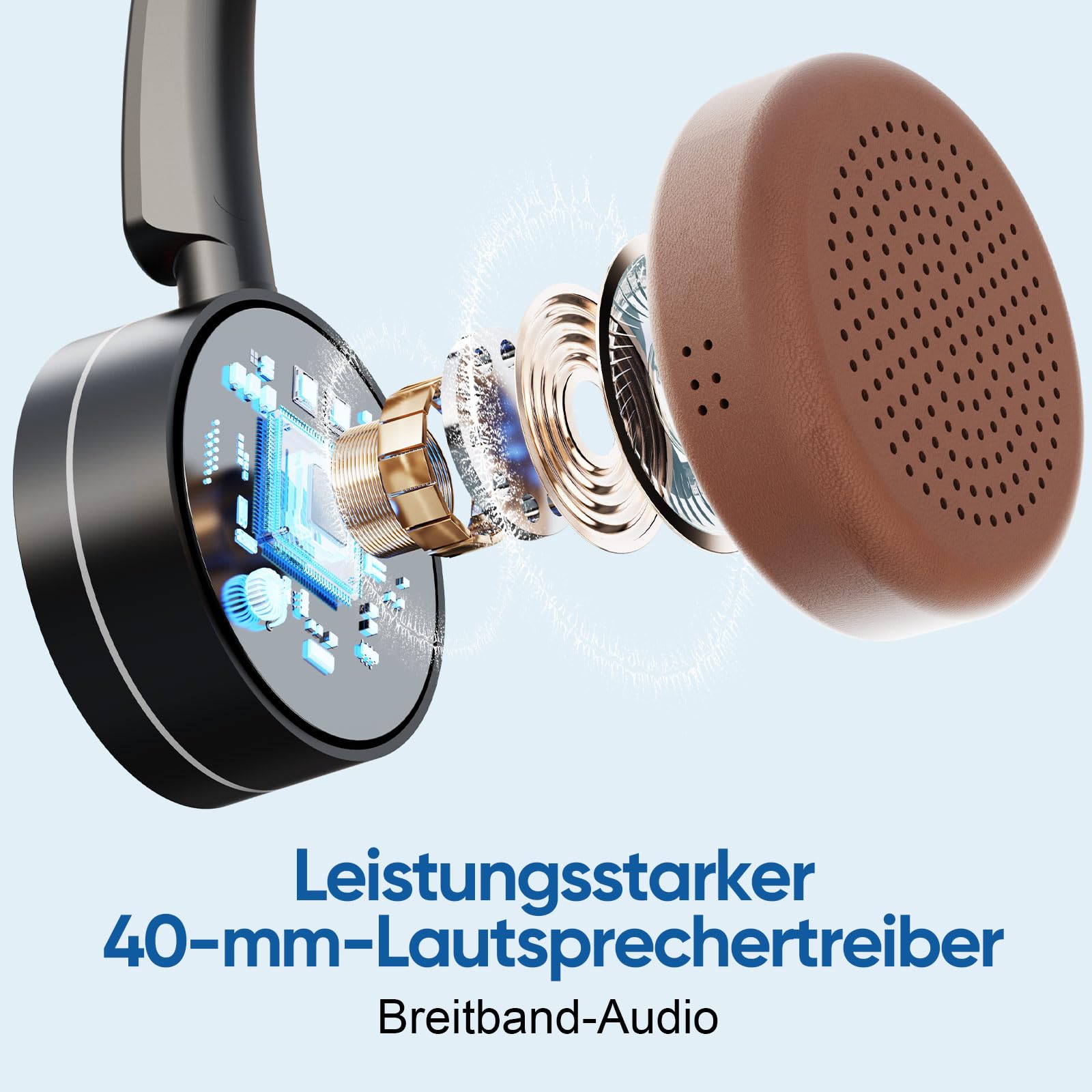 Kabelloses Headset mit Mikrofon, Bluetooth Headset mit Ladestation, Mono Wireless Kabelloses Headphone mit Mikrofon und USB Dongle, Call Center Headphone für Computer Laptop Teams Büro Zoom
