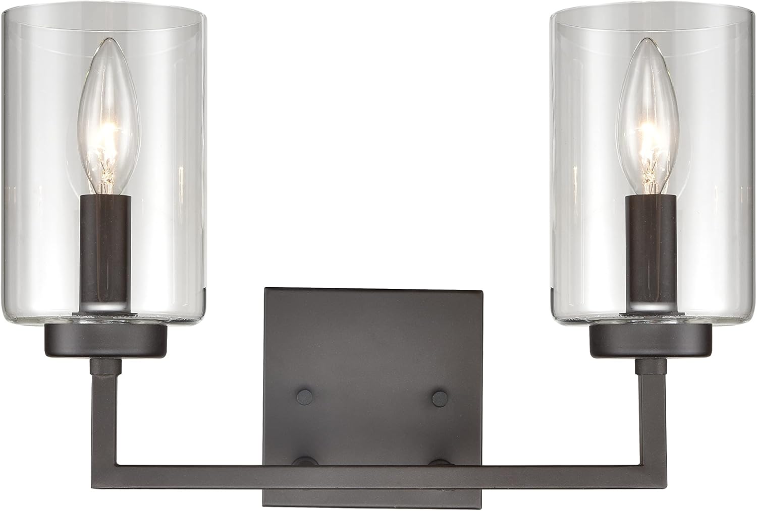 Elk Home West End Vanity Light - 2-Light in Brushed Nickel Finish, with Clear Glass, Transitional Style
